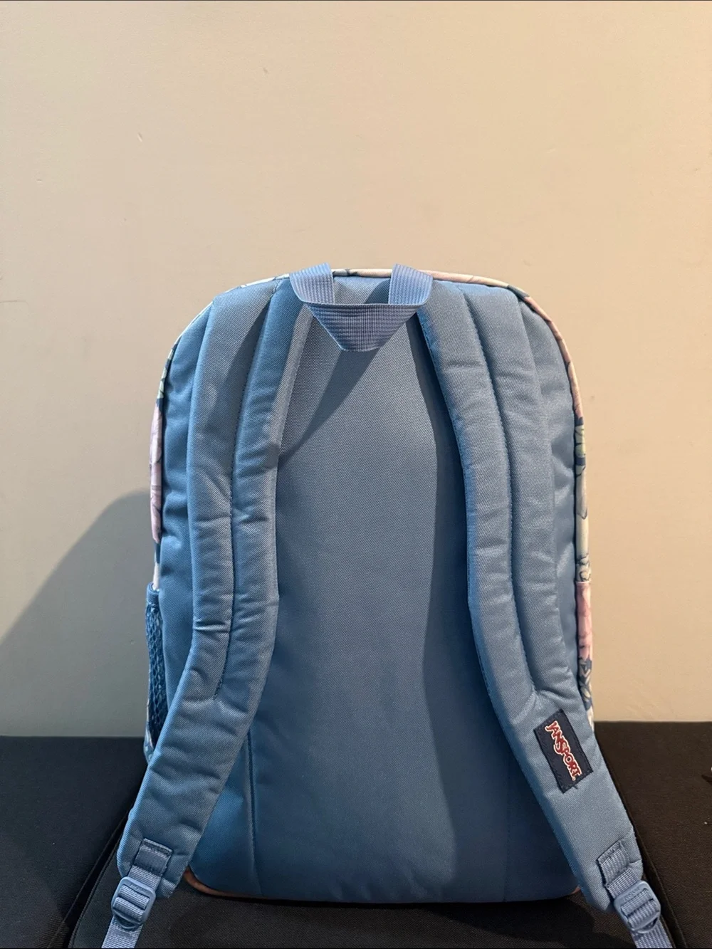 XL Jansport Floral Print Backpack in Pink & Blue